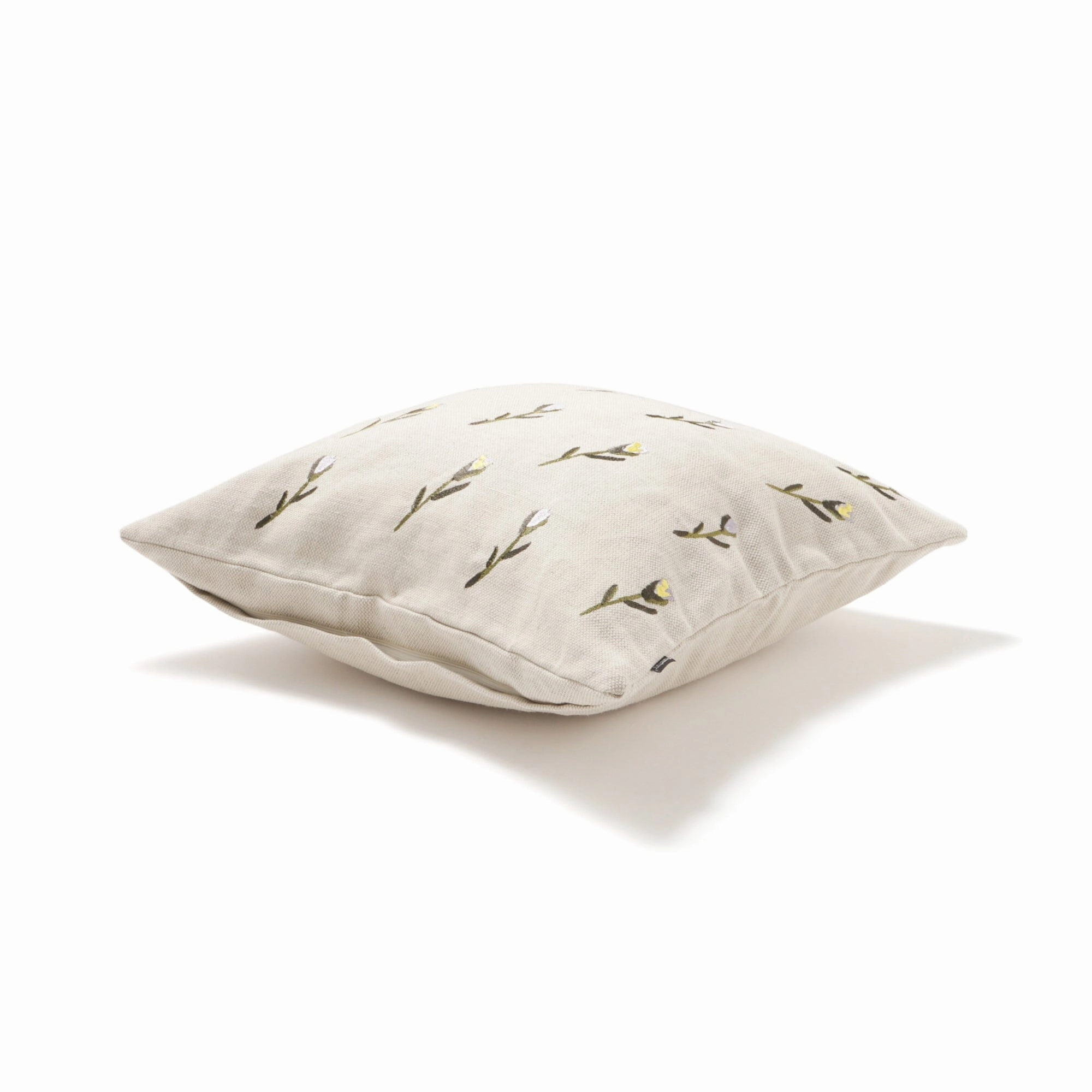 Emb Flower Cushion Cover 450 X 450 Natural