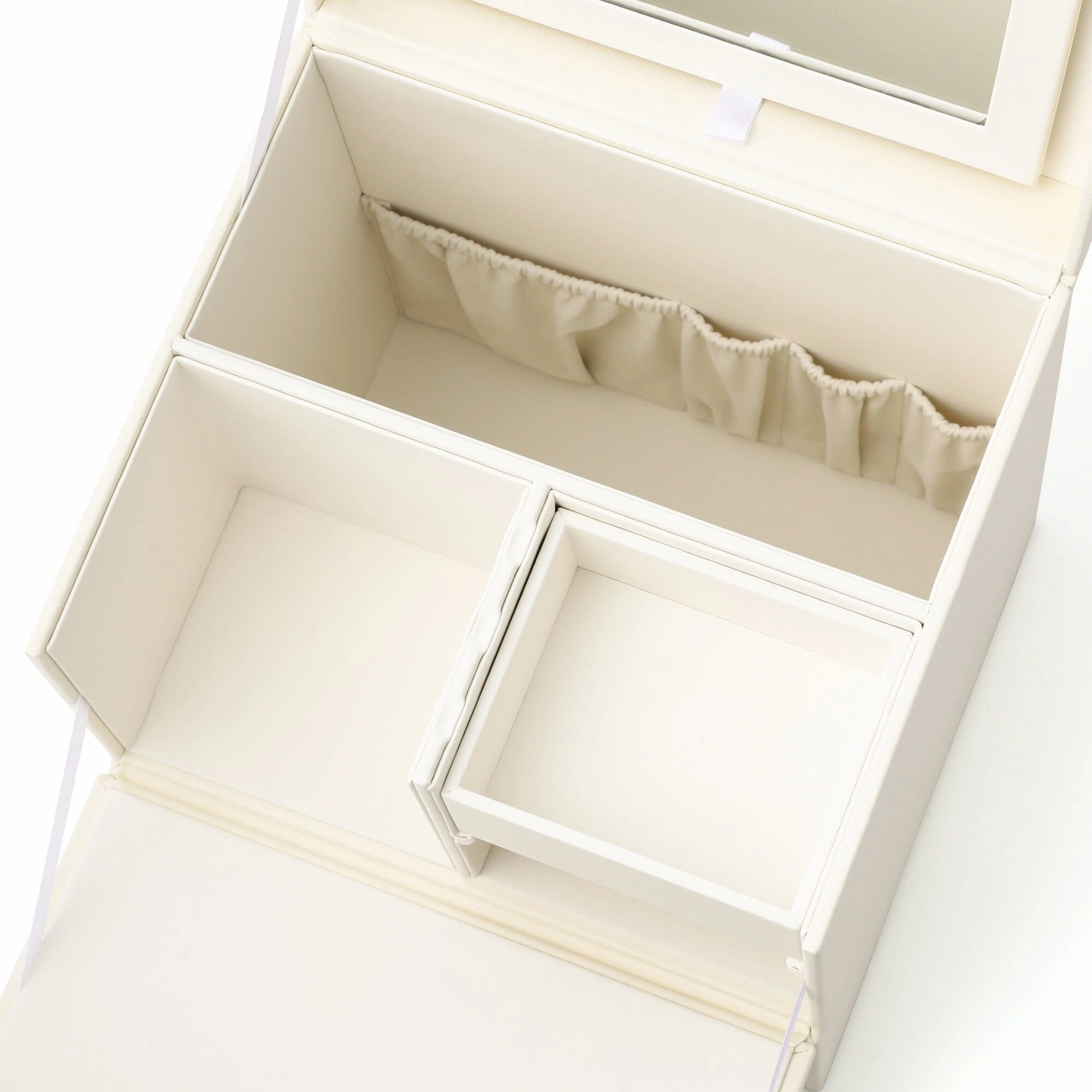 Embroidery Flower  Jewelry Box Beige