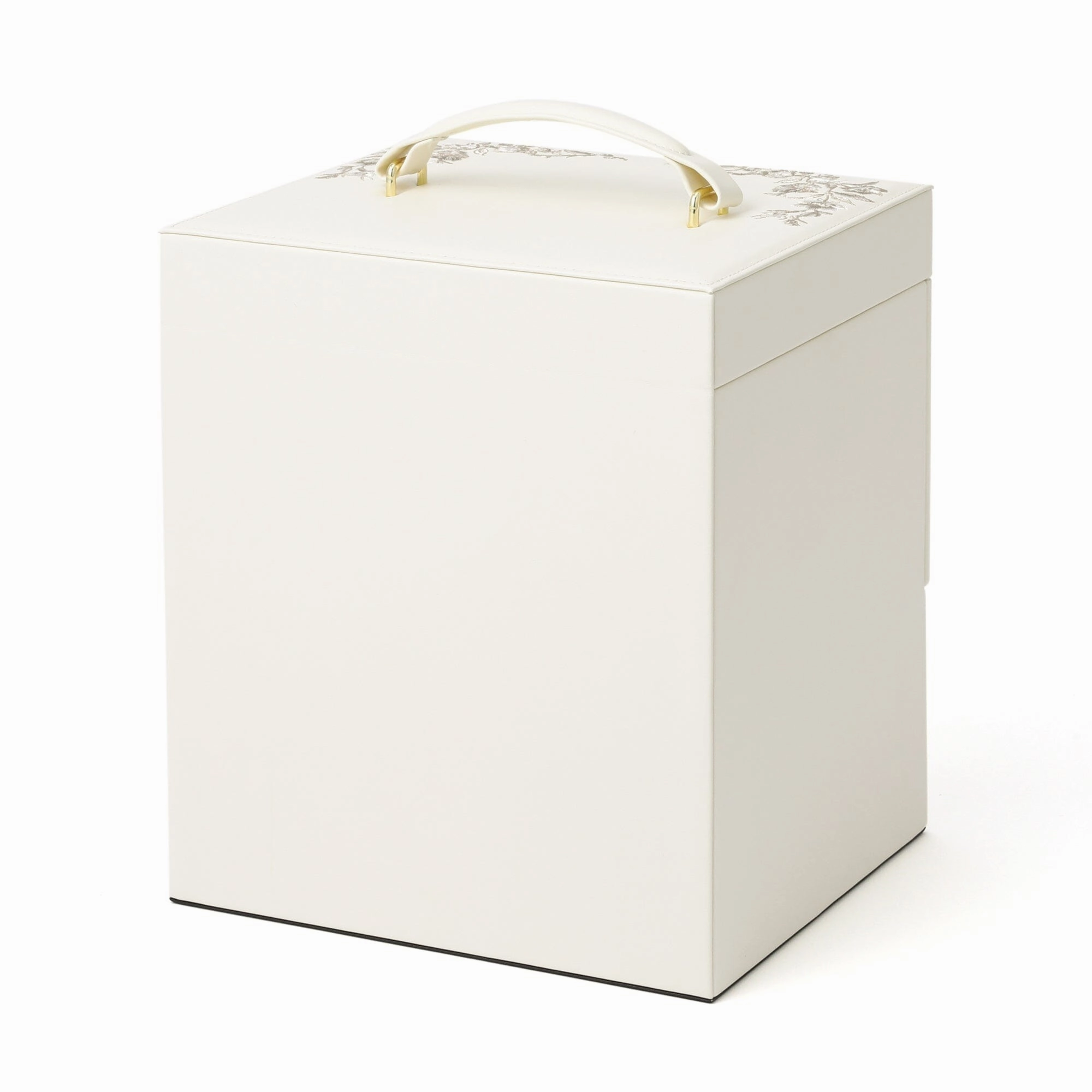 Embroidery Flower  Jewelry Box Beige
