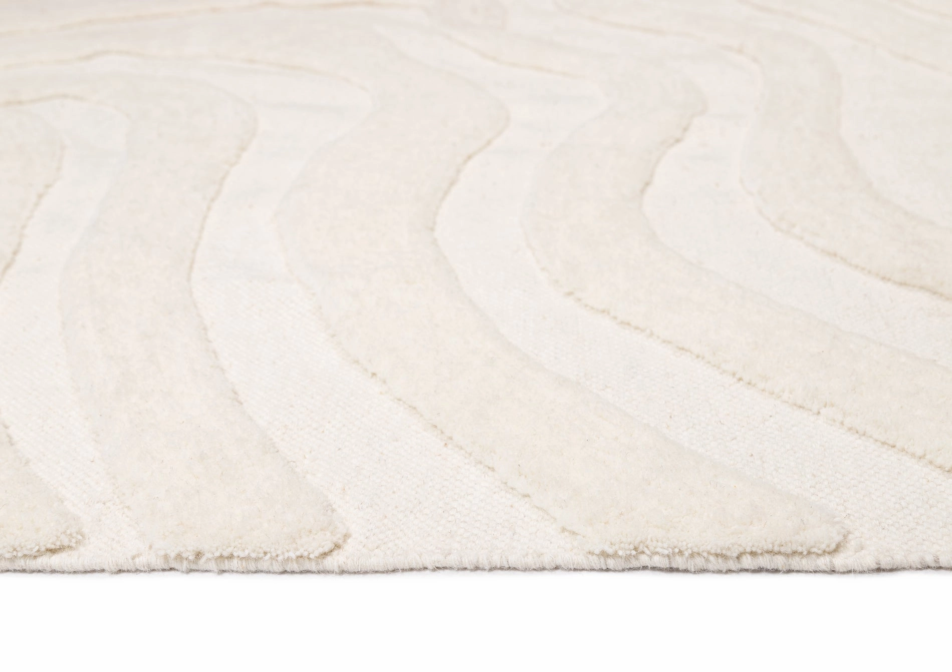 Eniko Abstract Cream Washable Wool Rug