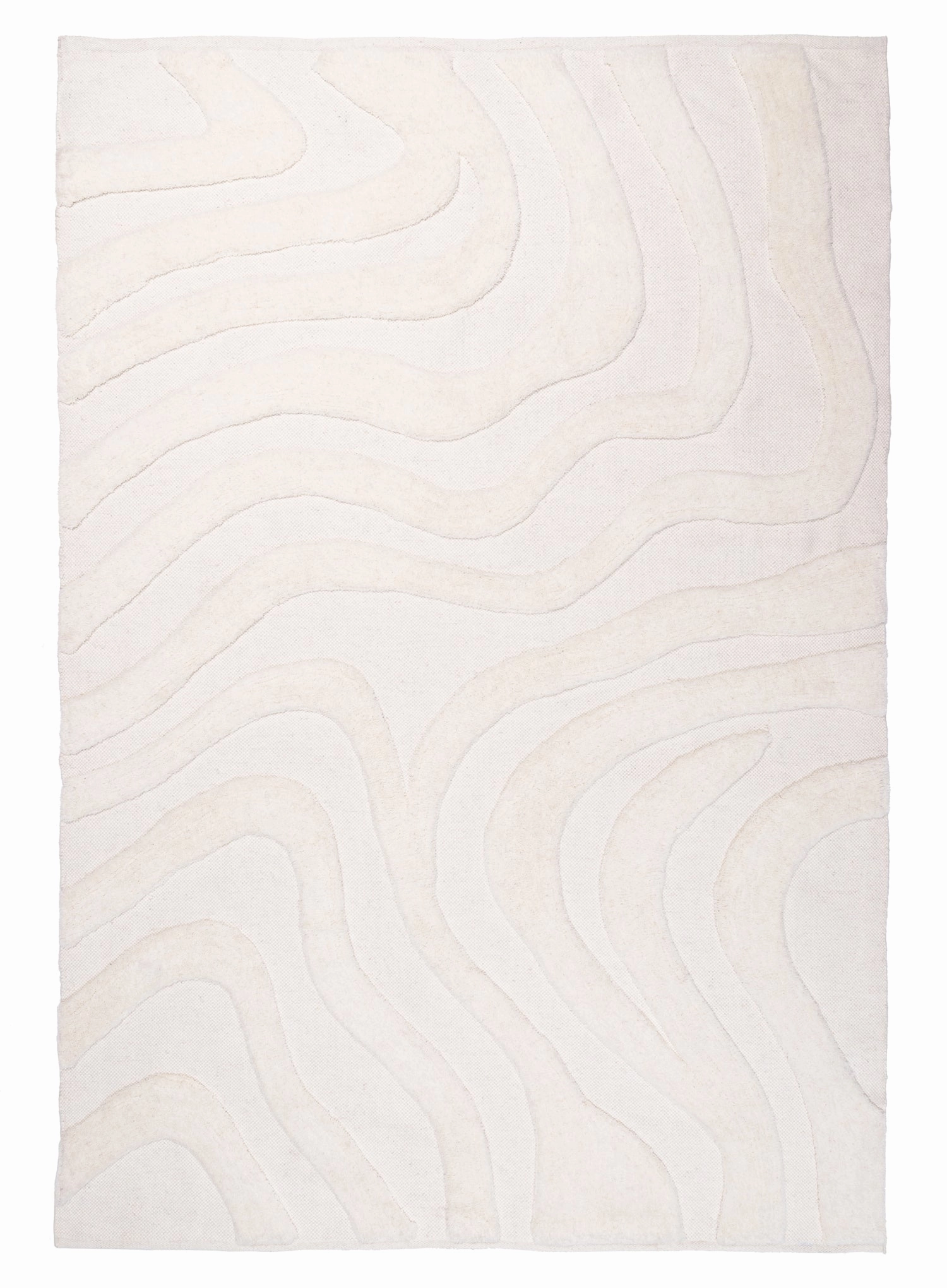 Eniko Abstract Cream Washable Wool Rugmodern color block patchwork rug