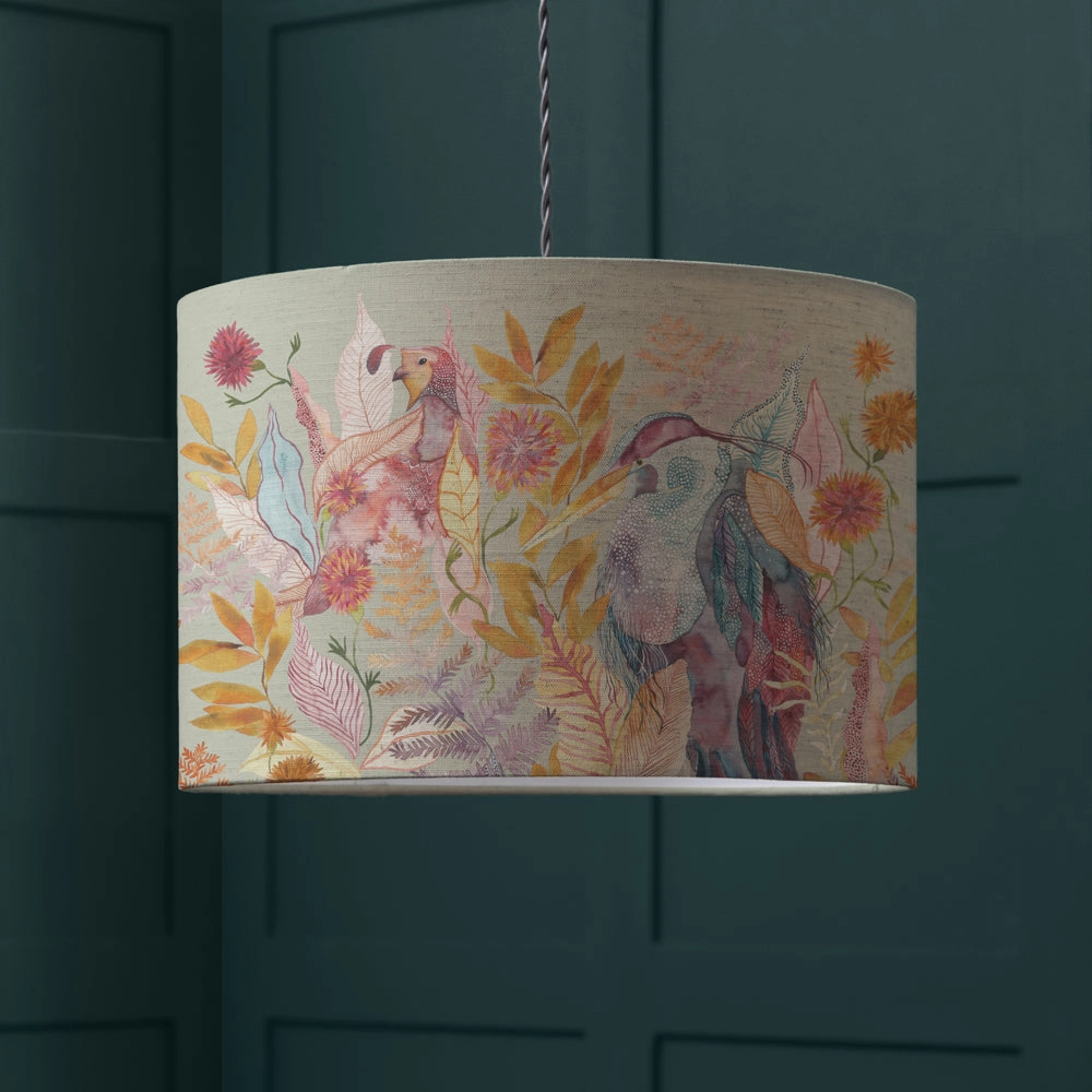 Ennerdale Forest Eva Lamp Shade Harvestreplacement lampshade,White Linen Drum Lampshade for Table or Floor Lamp