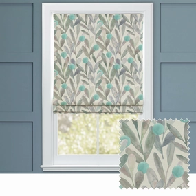 Enso Printed Cotton Made to Measure Roman Blinds Aquabedding sets ,throw blankets 
