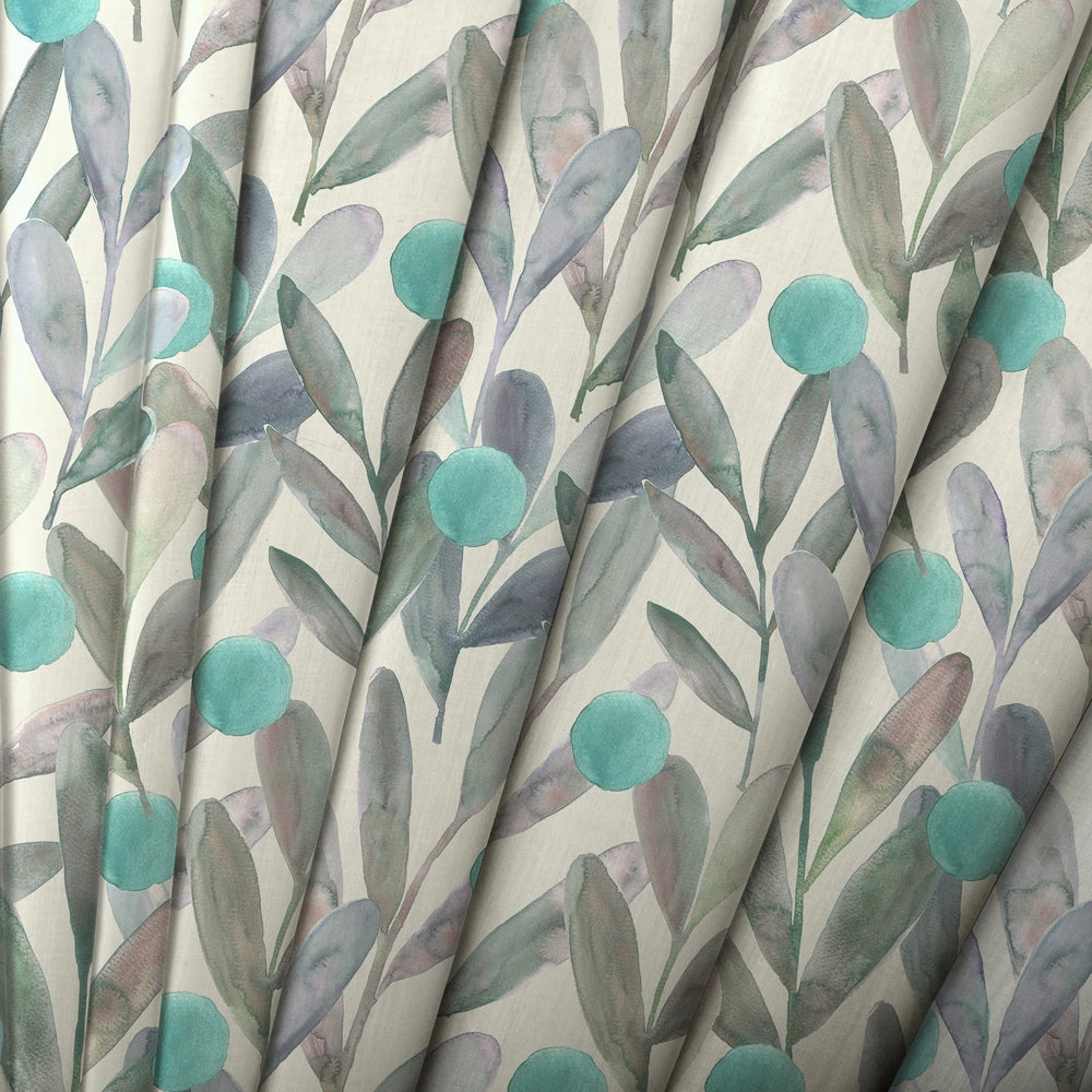 Enso Printed Cotton Made to Measure Roman Blinds Aqua