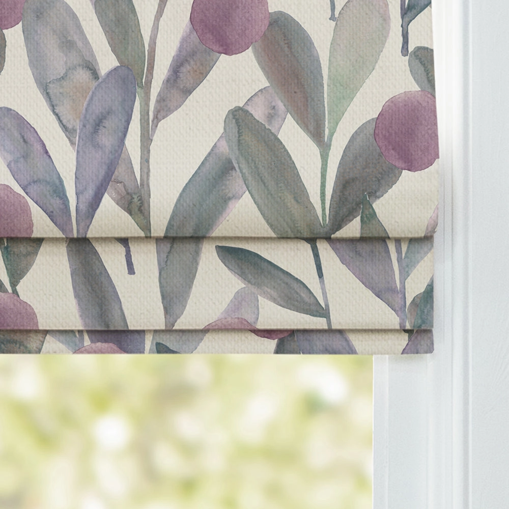 Enso Printed Cotton Made to Measure Roman Blinds Violet