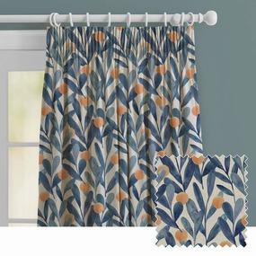 Enso Printed Made to Measure Curtains Cobaltbedding sets ,throw blankets 