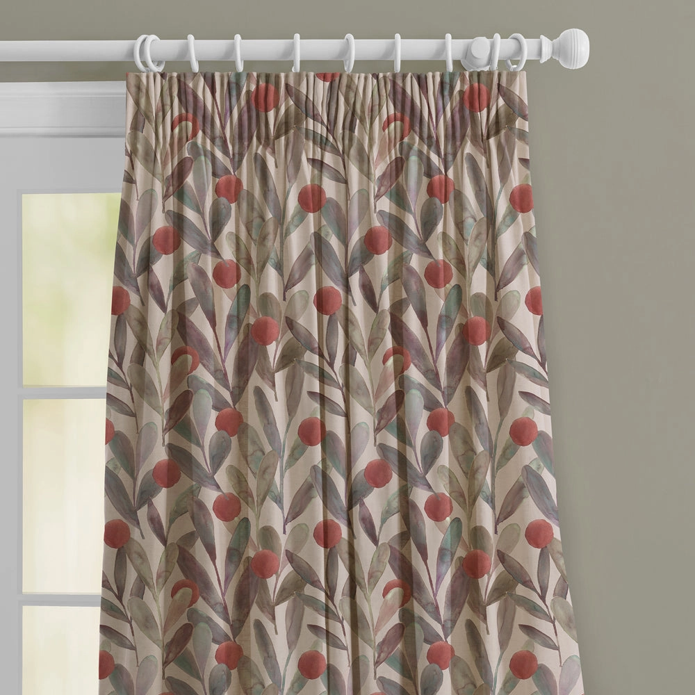 Enso Printed Made to Measure Curtains Mulberry