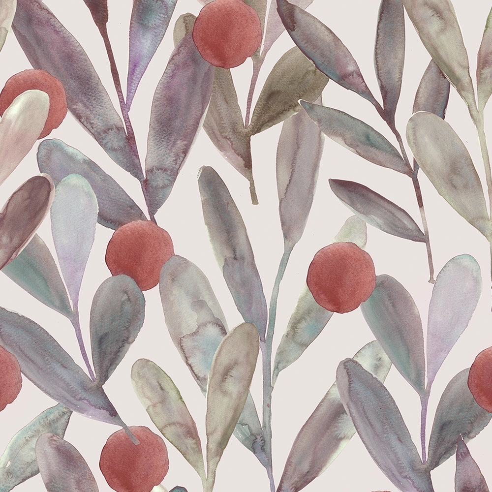 Enso Printed Made to Measure Curtains Mulberry