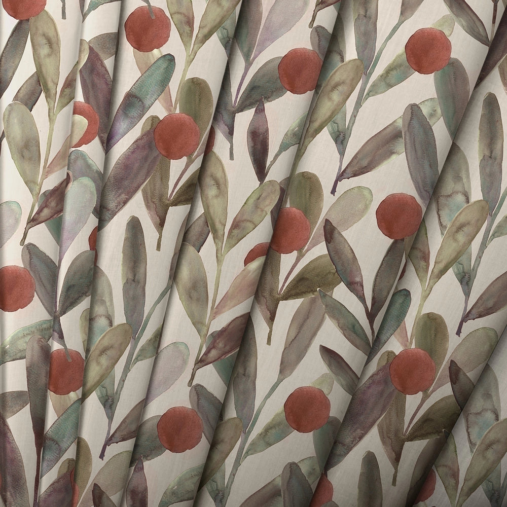 Enso Printed Made to Measure Curtains Mulberry
