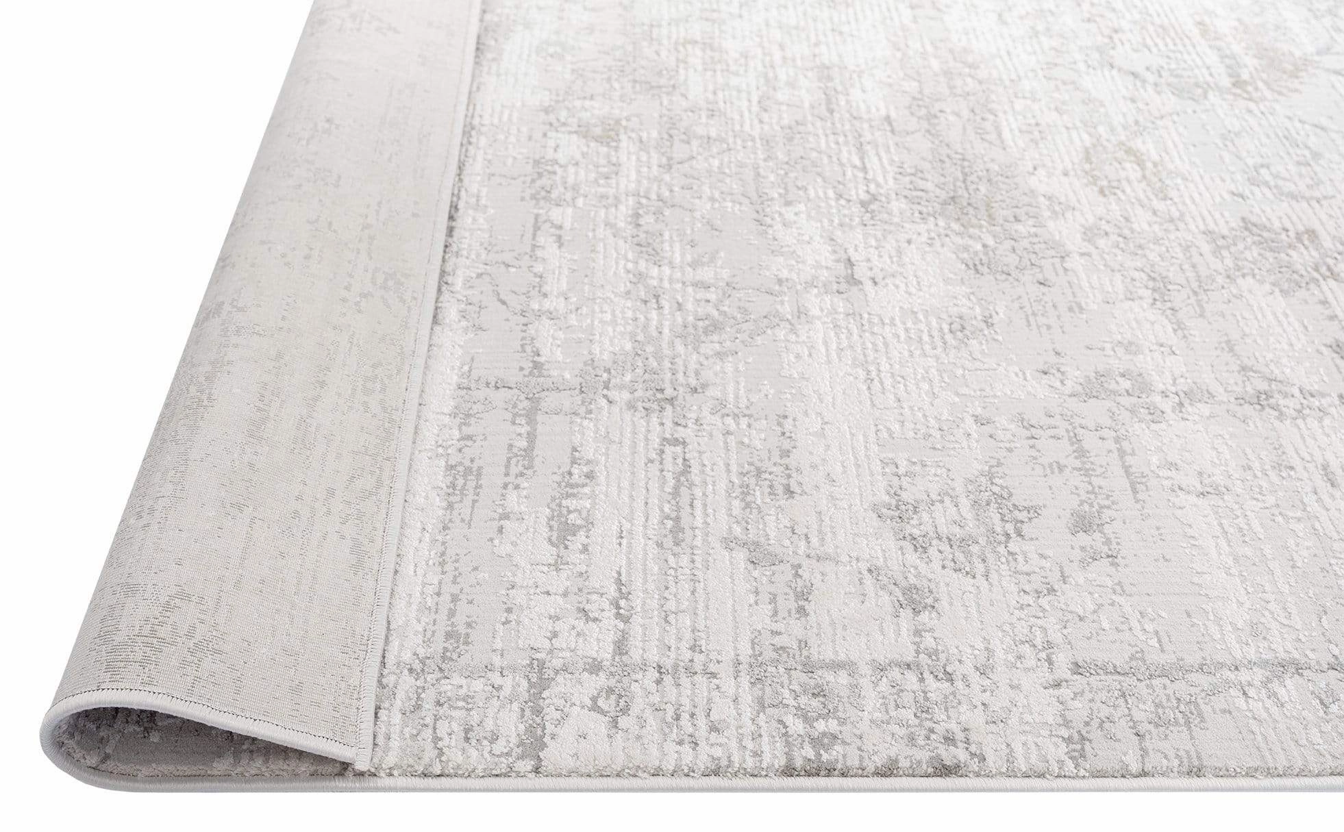 Eshe Grey and Ivory Distressed Floral Rug *NO RETURNS UNLESS FAULTY
