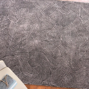 Esher Taupe and Grey Textured Wool Rugmodern color block patchwork rug