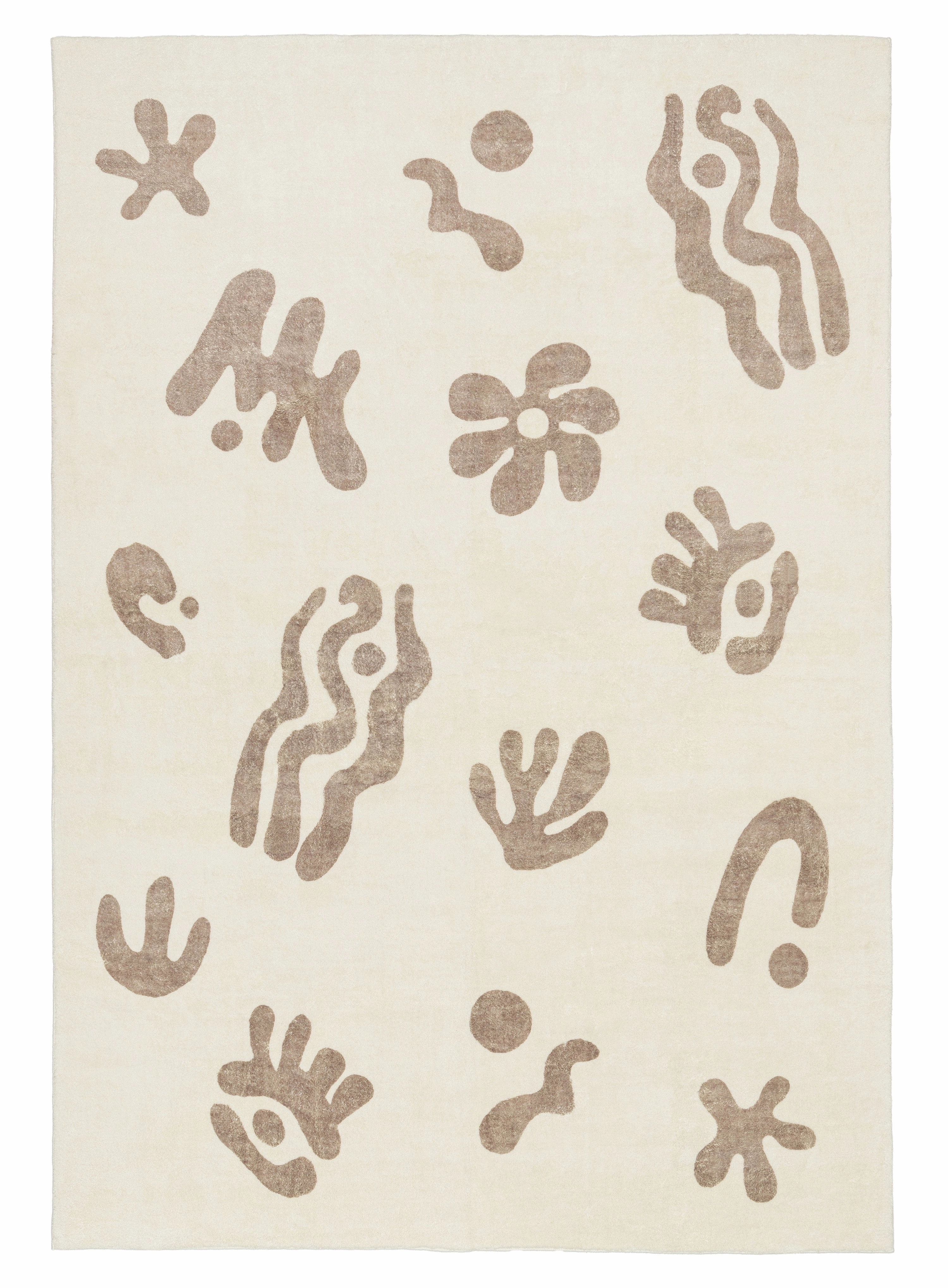 Esilda Brown Abstract Washable Rugmodern color block patchwork rug