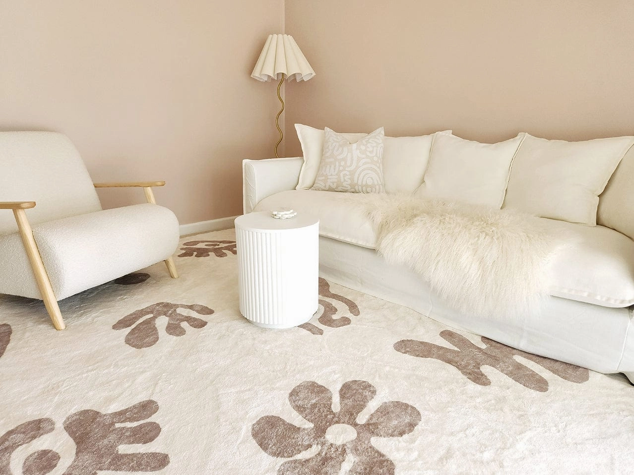 Esilda Brown Abstract Washable Rug