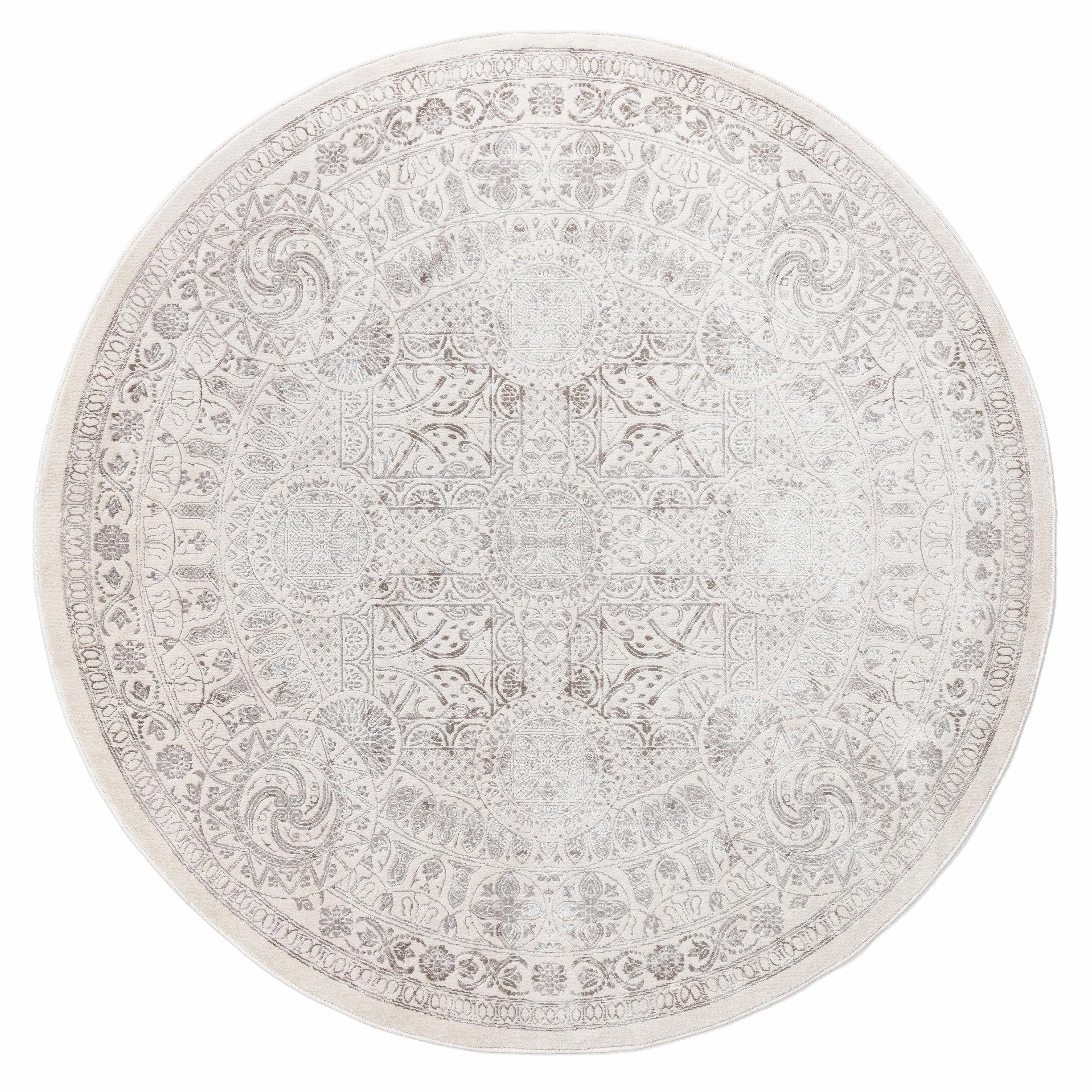 Esmeray Ivory And Grey Traditional Distressed Round Rug *NO RETURNS UNLESS FAULTYmodern color block patchwork rug