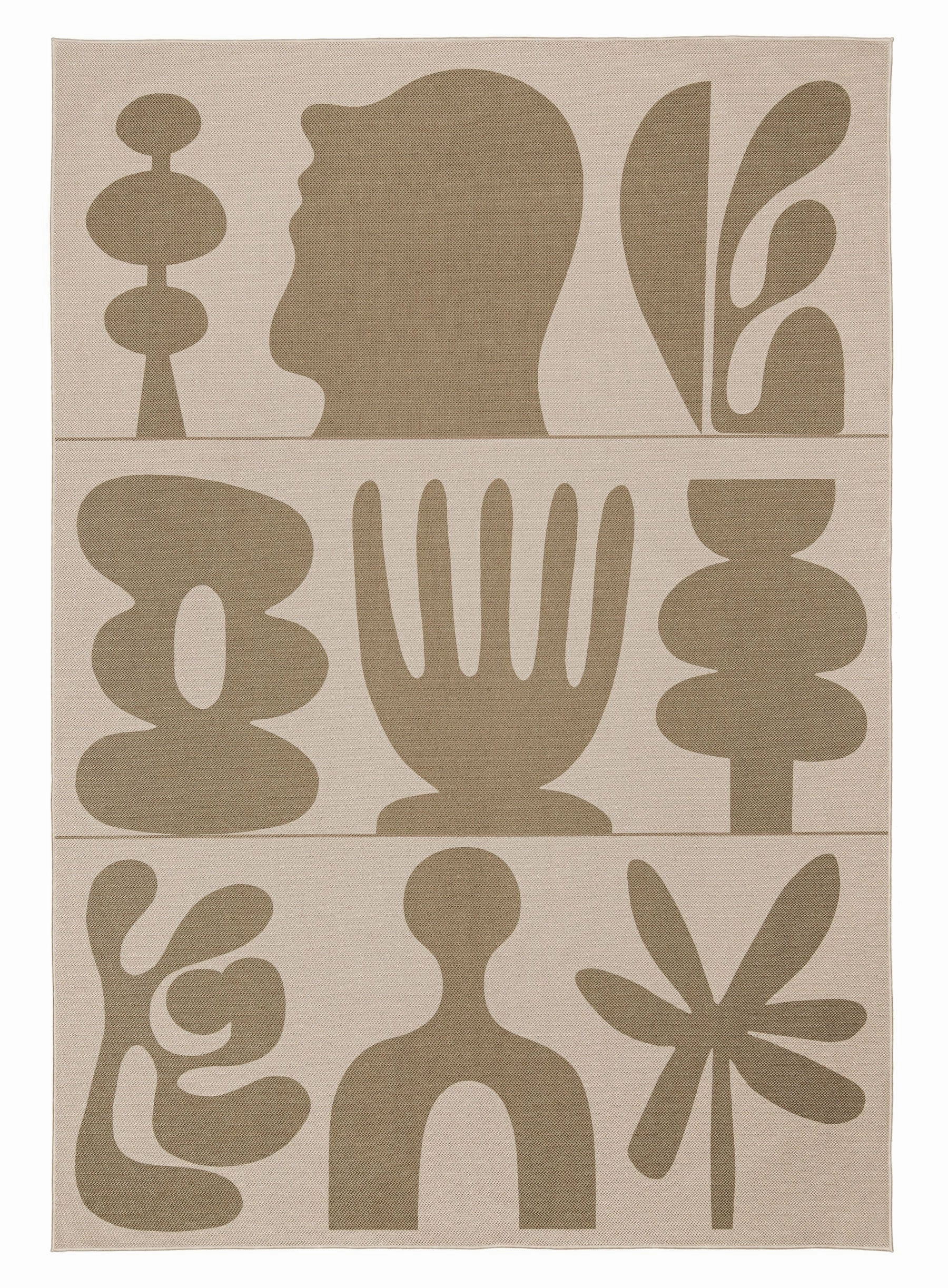 Esnir Beige Graphic Indoor Outdoor Washable Rug *NO RETURNS UNLESS FAULTYmodern color block patchwork rug