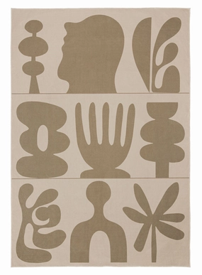 Esnir Beige Graphic Indoor Outdoor Washable Rug *NO RETURNS UNLESS FAULTYmodern color block patchwork rug