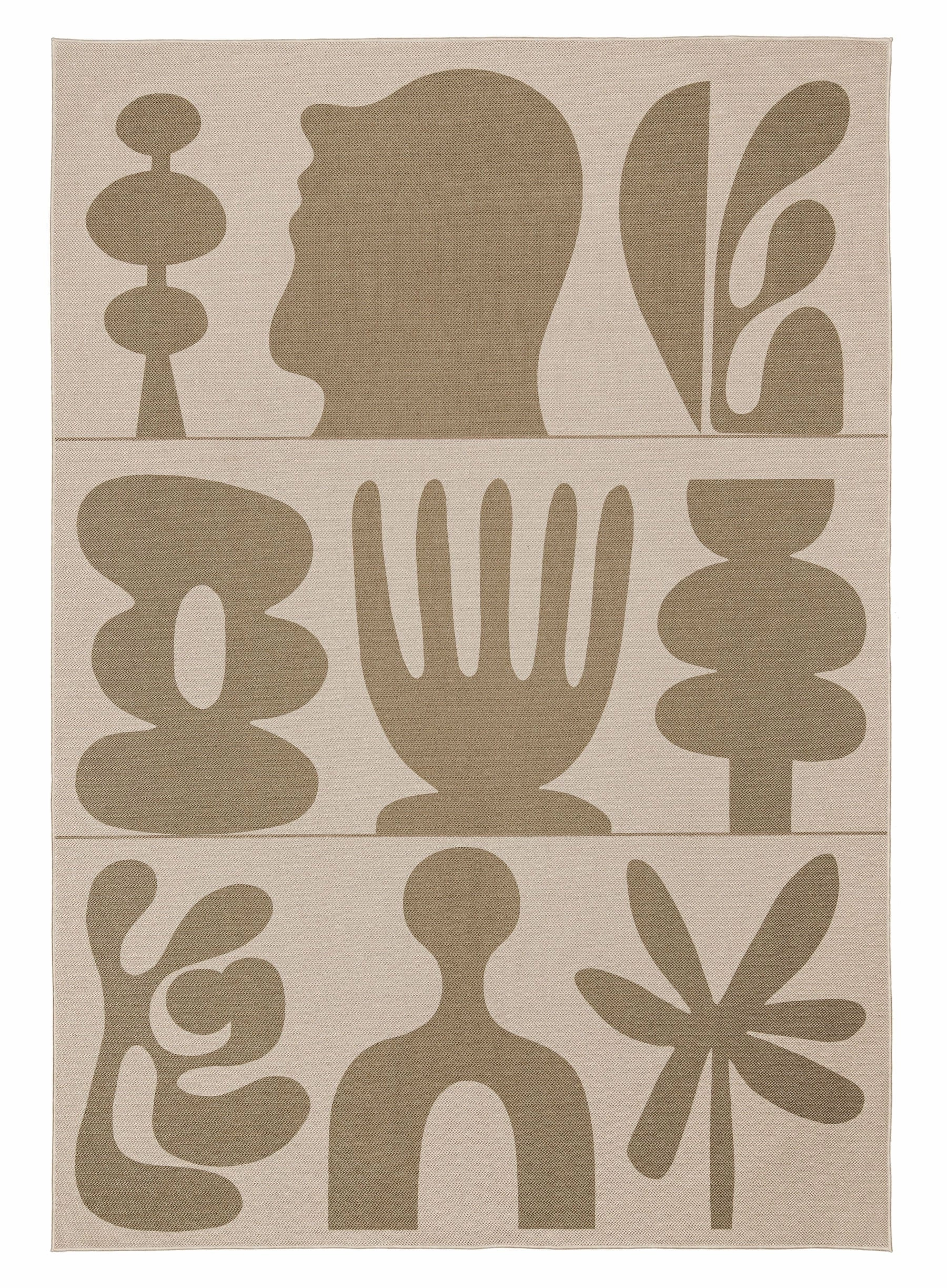 Esnir Beige Graphic Indoor Outdoor Washable Rug *NO RETURNS UNLESS FAULTYmodern color block patchwork rug