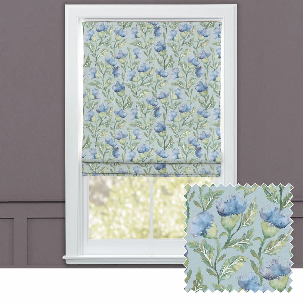 Ettrick Printed Cotton Made to Measure Roman Blinds Bluebellbedding sets ,throw blankets 