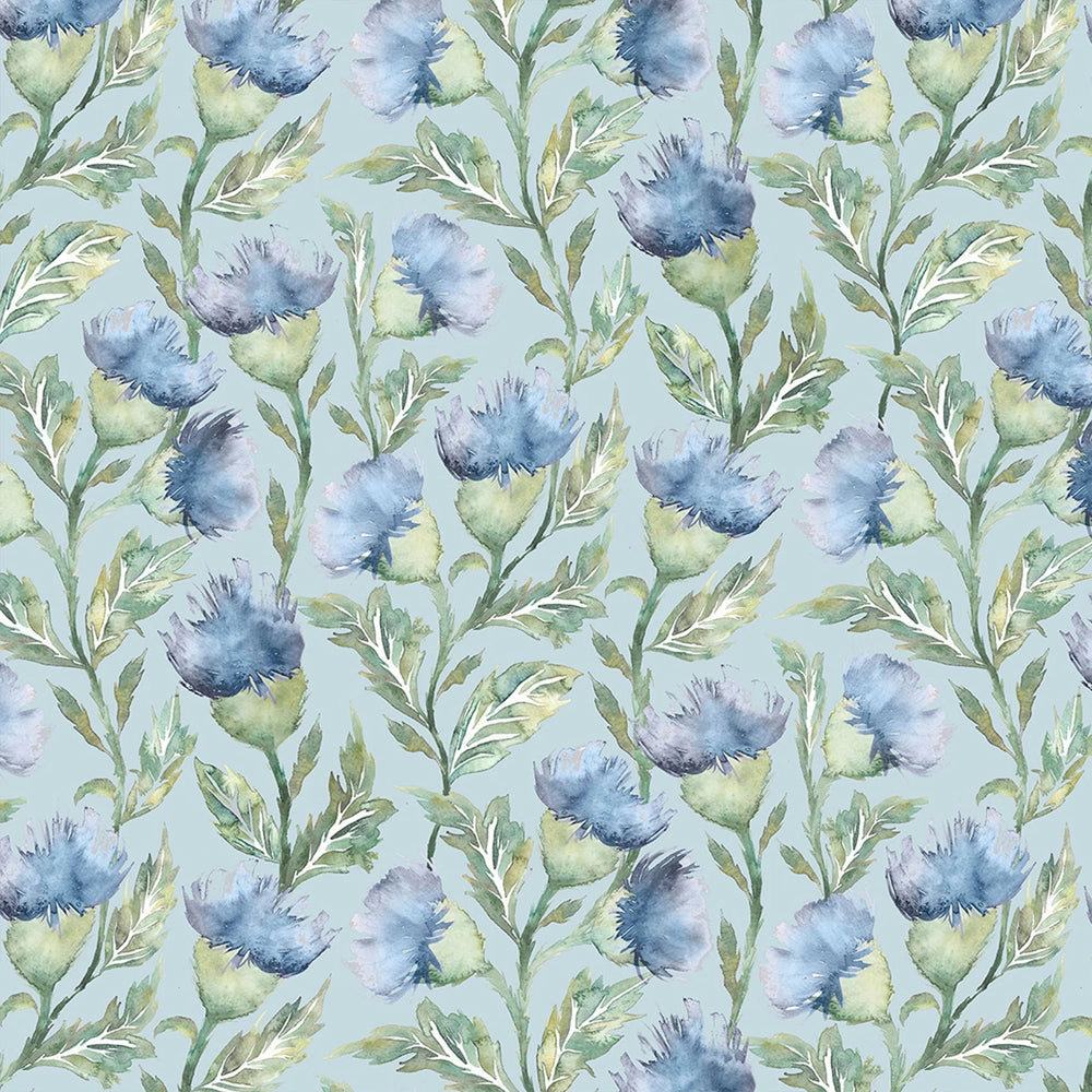 Ettrick Printed Cotton Made to Measure Roman Blinds Bluebell