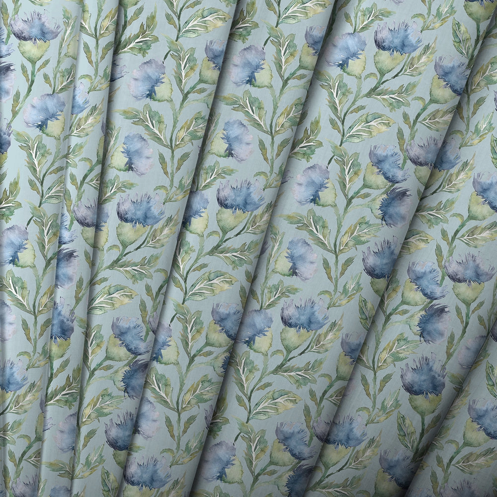 Ettrick Printed Cotton Made to Measure Roman Blinds Bluebell