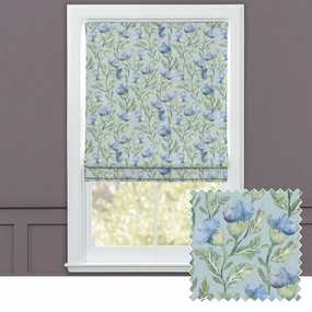 Ettrick Printed Cotton Made to Measure Roman Blinds Bluebellbedding sets ,throw blankets 