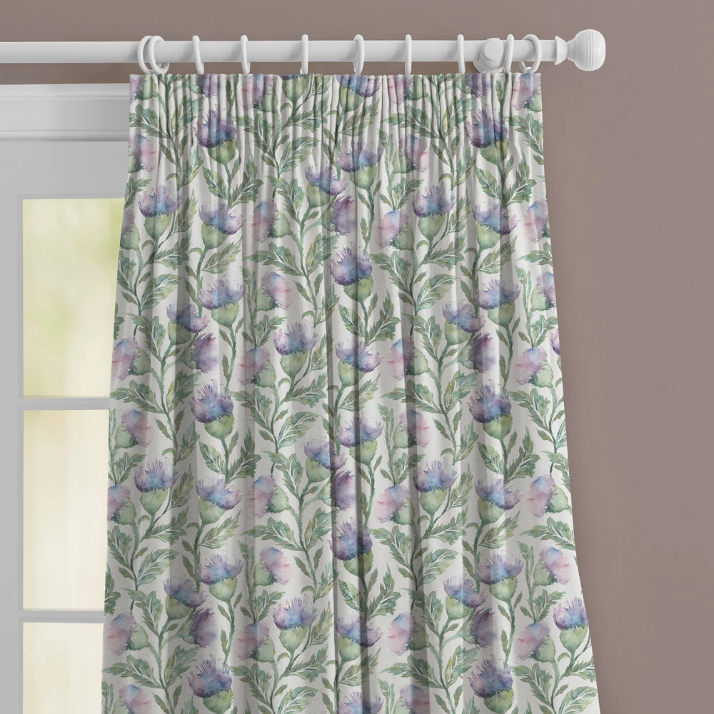 Ettrick Printed Made to Measure Curtains Heather Cream