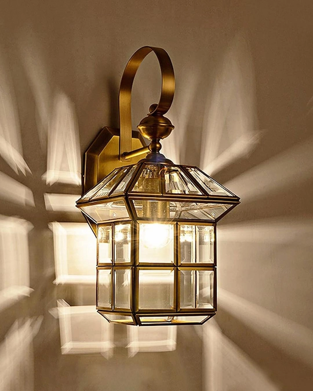European Vintage Brass Wall Light