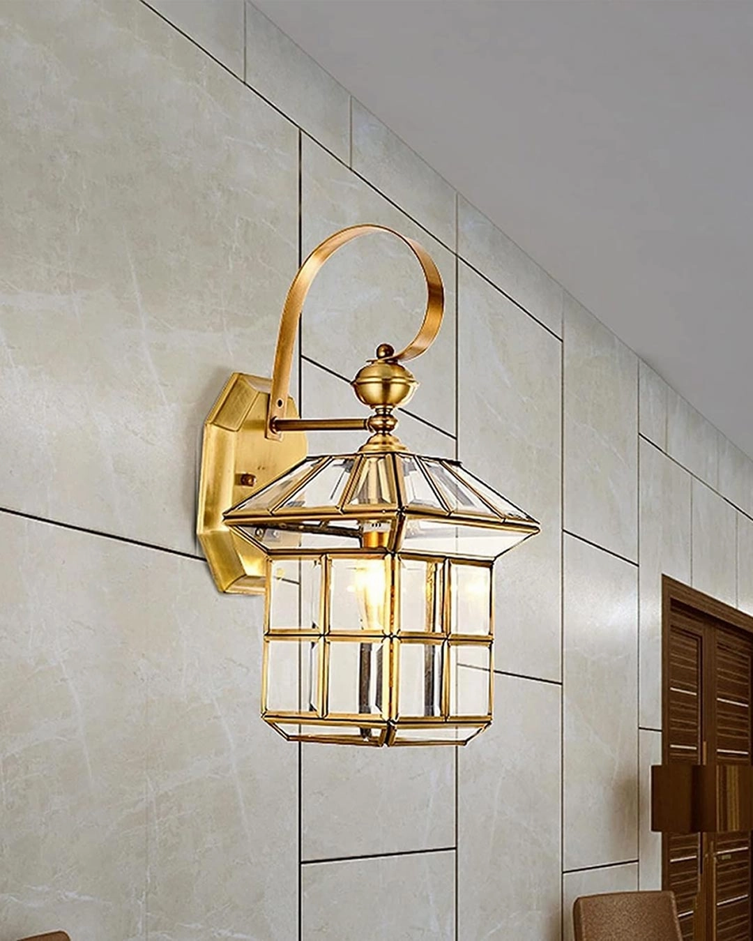 European Vintage Brass Wall Light