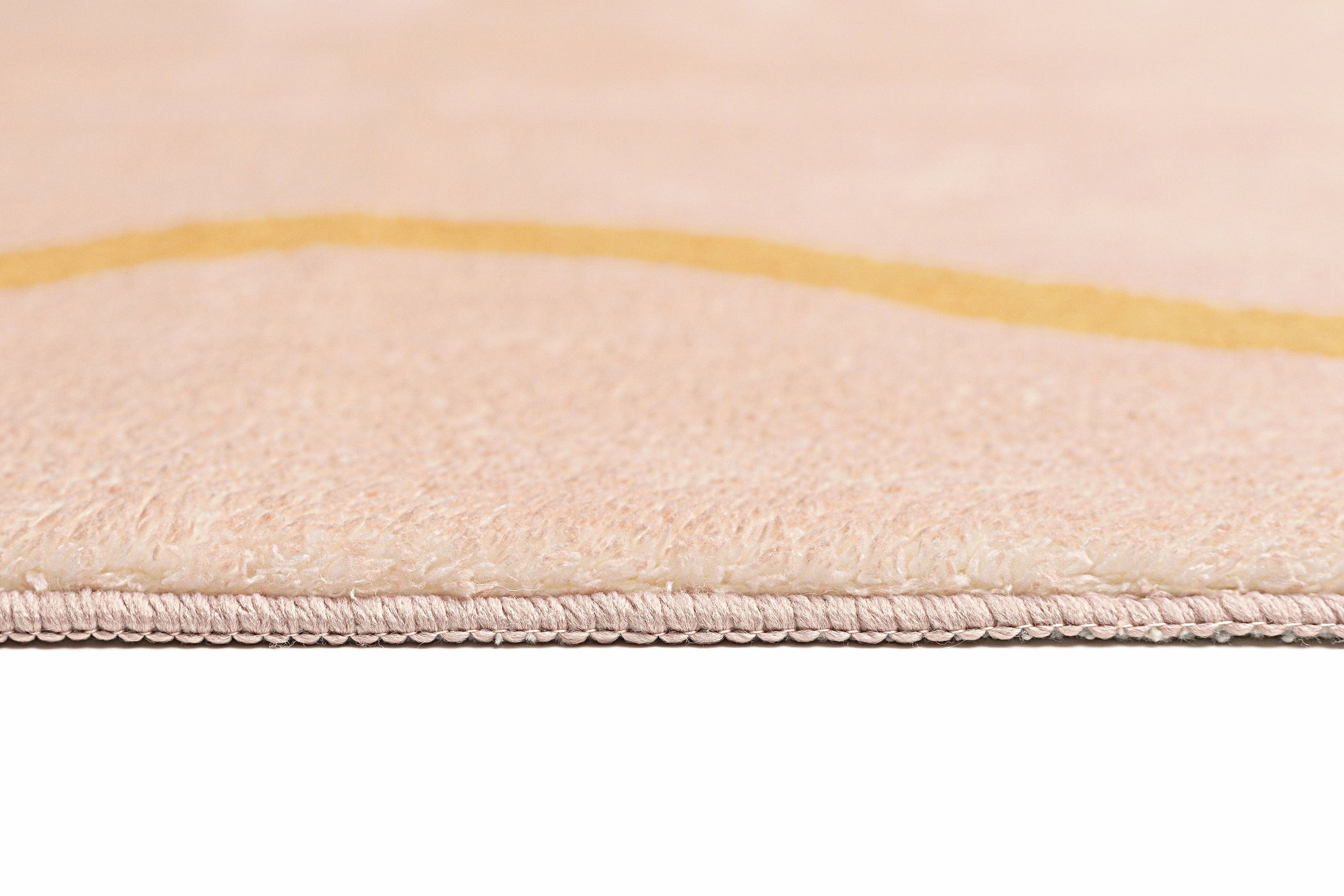 Eva Pink and Yellow Wiggle Bordered Washable Rug