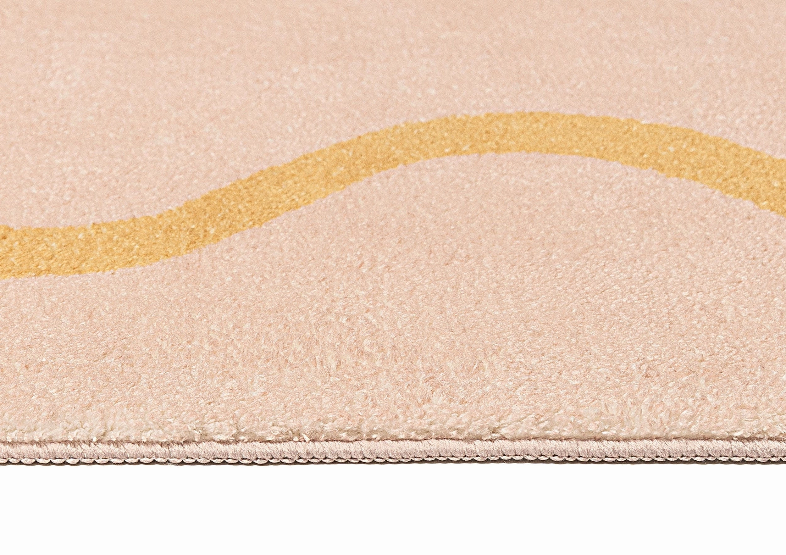 Eva Pink and Yellow Wiggle Bordered Washable Rug