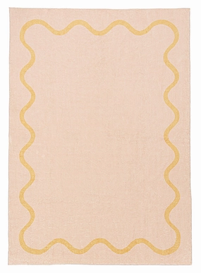 Eva Pink and Yellow Wiggle Bordered Washable Rugmodern color block patchwork rug