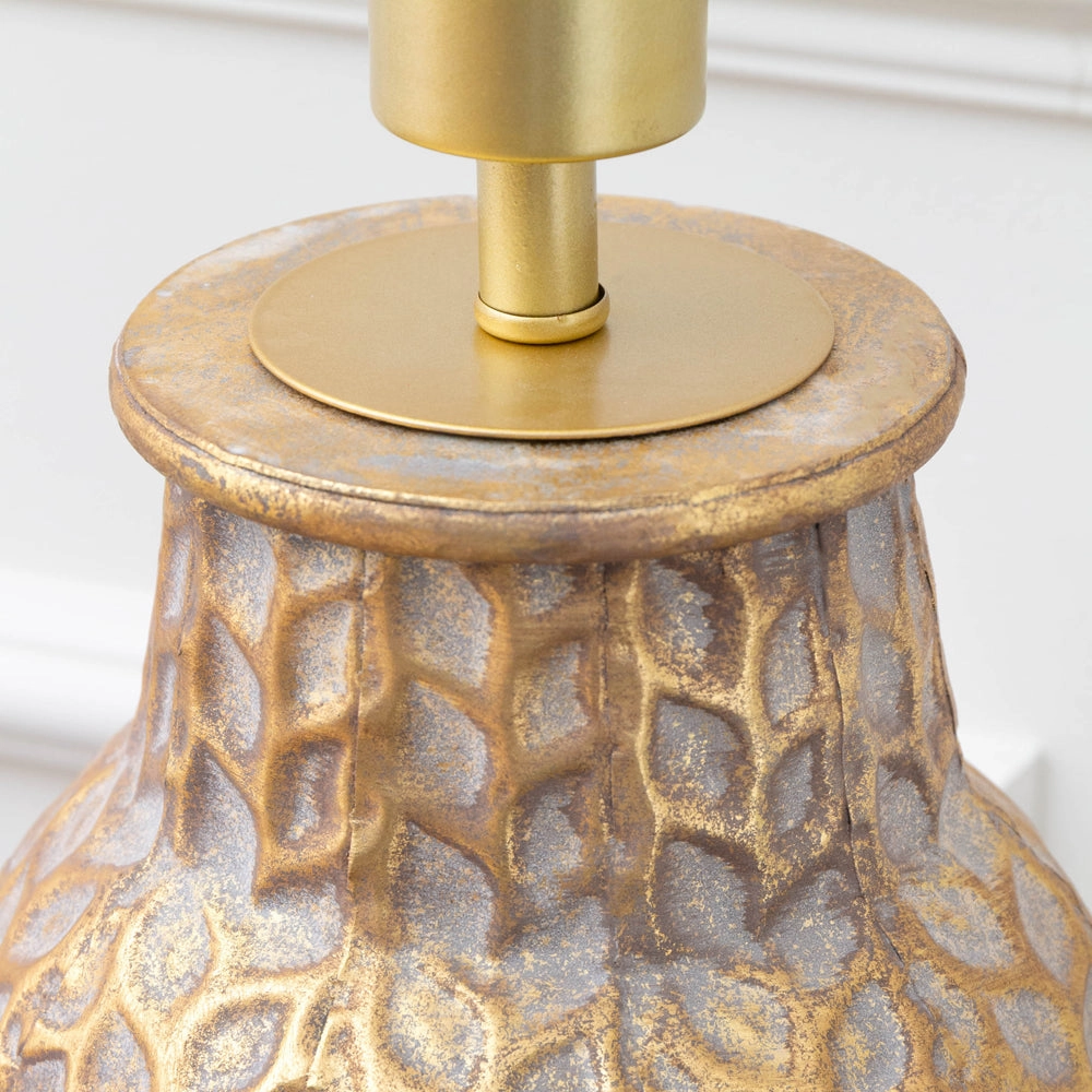 Evanora Lamp Base Gold/Whitewash