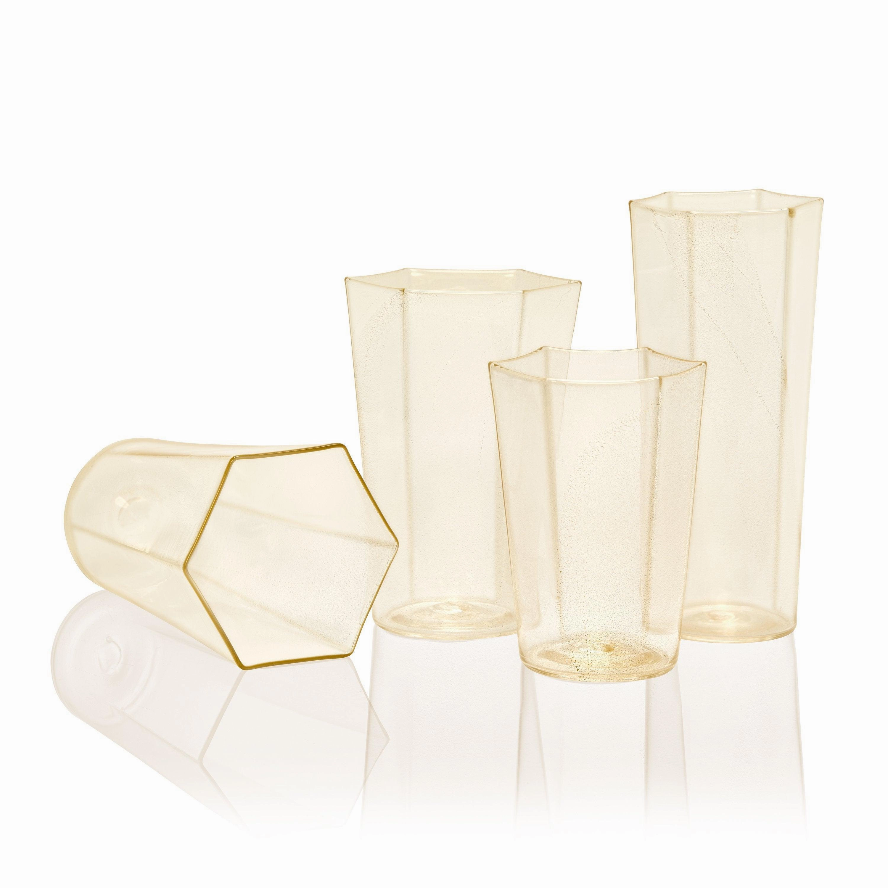 Exclusive - Hex Water Glass - Gold