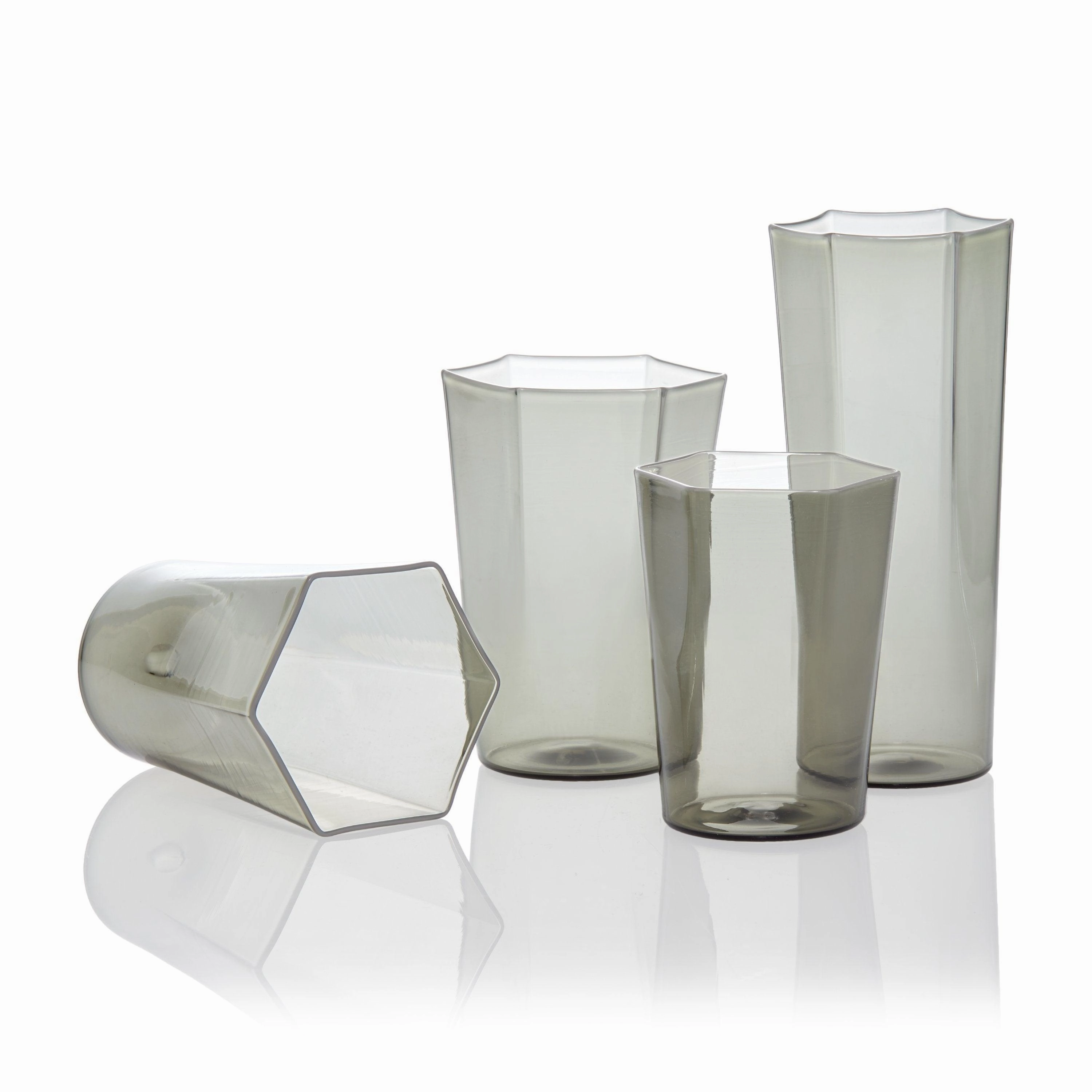 Exclusive - Hex Water Glass - Smoke
