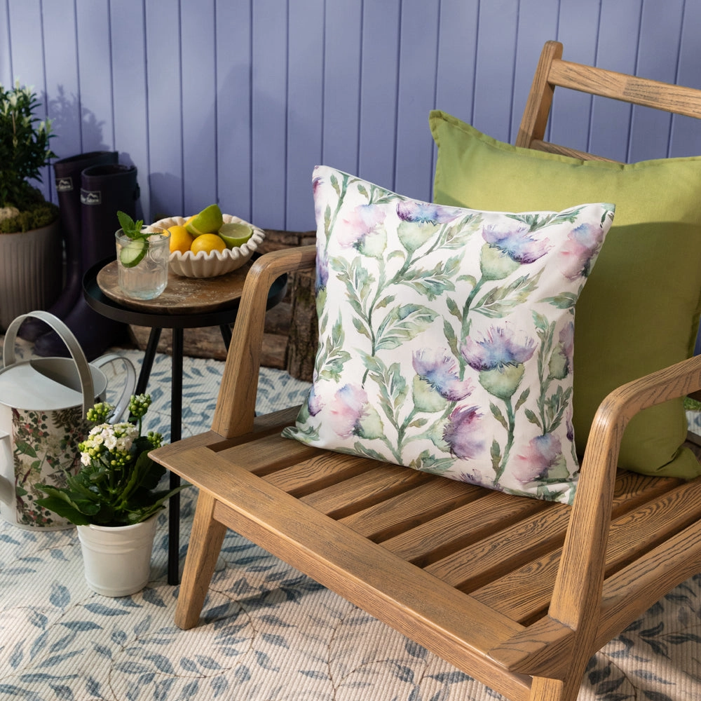 Expressive Thistle Outdoor Cushion Purple