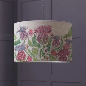 Fairytale Bristles Eva Lamp Shade Damsonreplacement lampshade,White Linen Drum Lampshade for Table or Floor Lamp