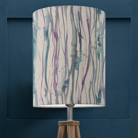 Falls Anna Lamp Shade Indigoreplacement lampshade,White Linen Drum Lampshade for Table or Floor Lamp