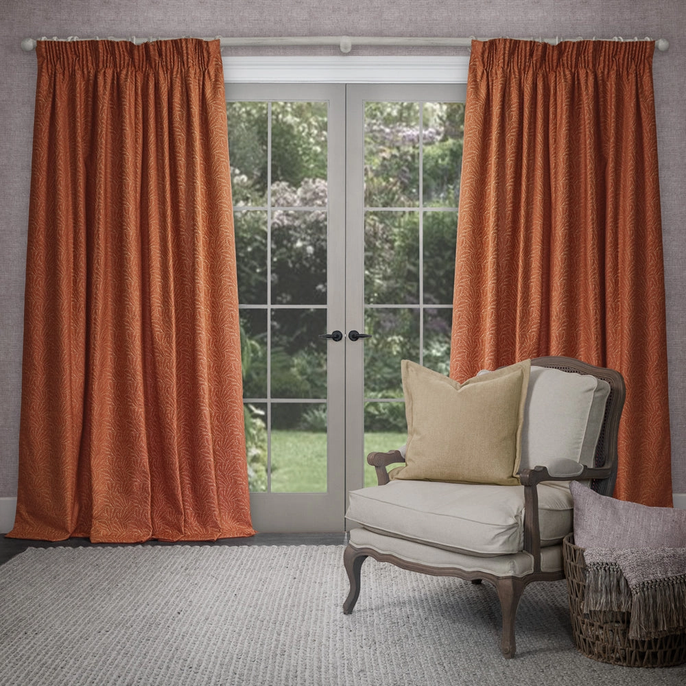 Farley Woven Chenille Pencil Pleat Curtains Rustbedding sets ,throw blankets 