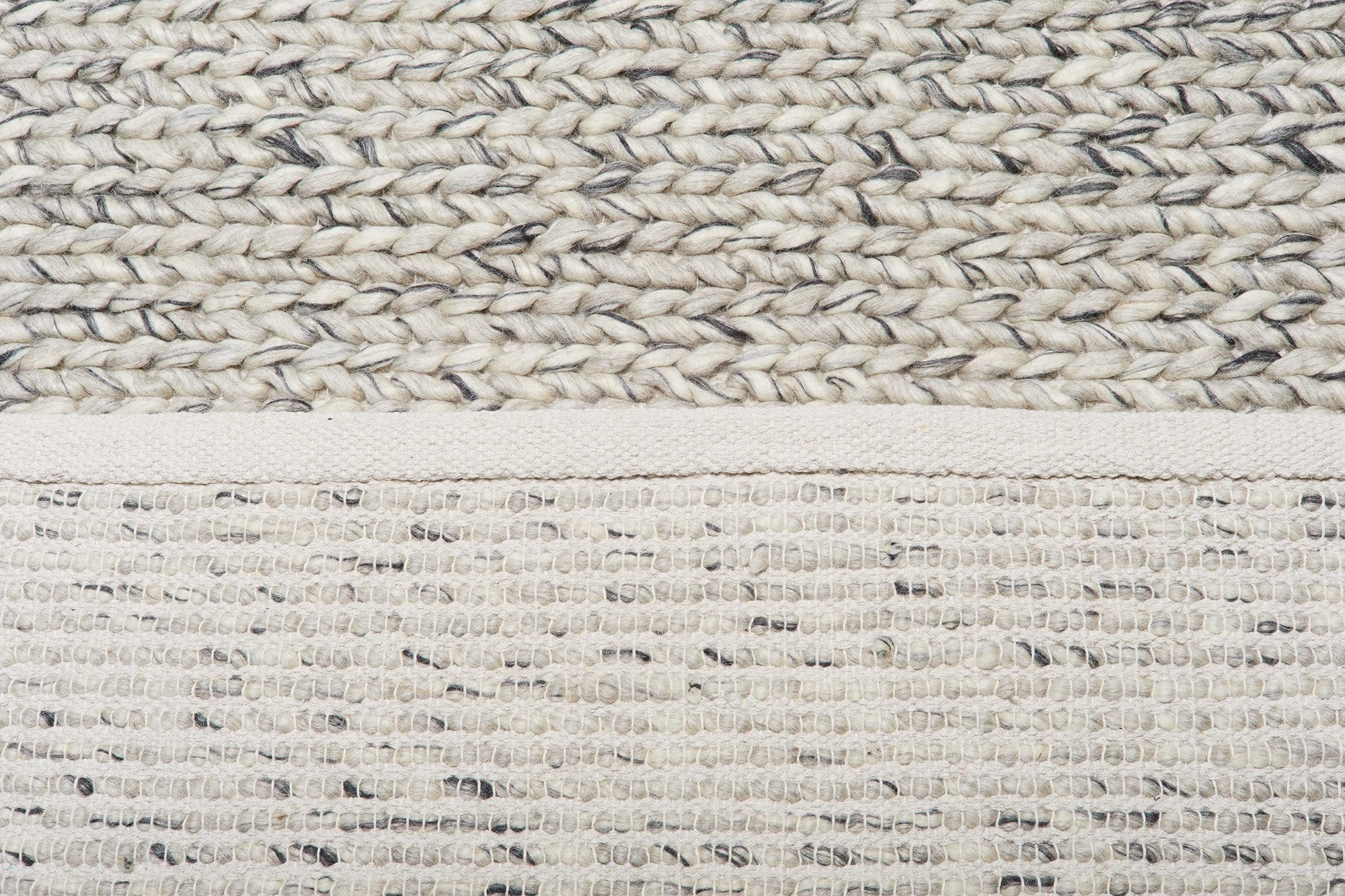 Farrah Marble Grey Braided Wool Rug