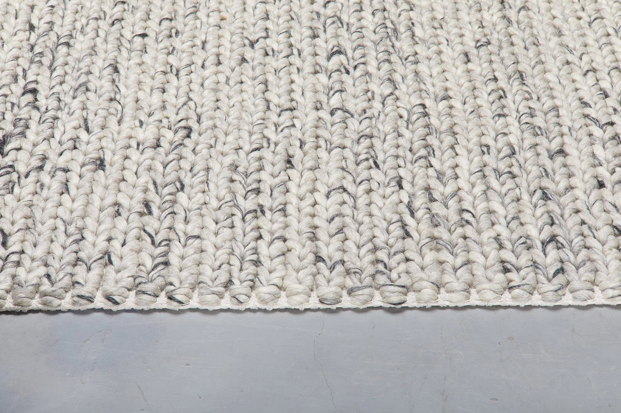 Farrah Marble Grey Braided Wool Rug