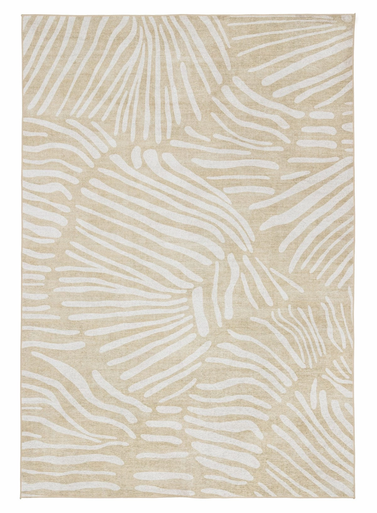 Faya Beige Palm Print Washable Rugmodern color block patchwork rug