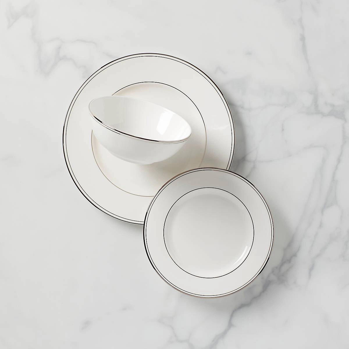Federal Platinum 3-Piece Place Settingmodern kitchen decor ,kitchen dinner set ,dinnerware 