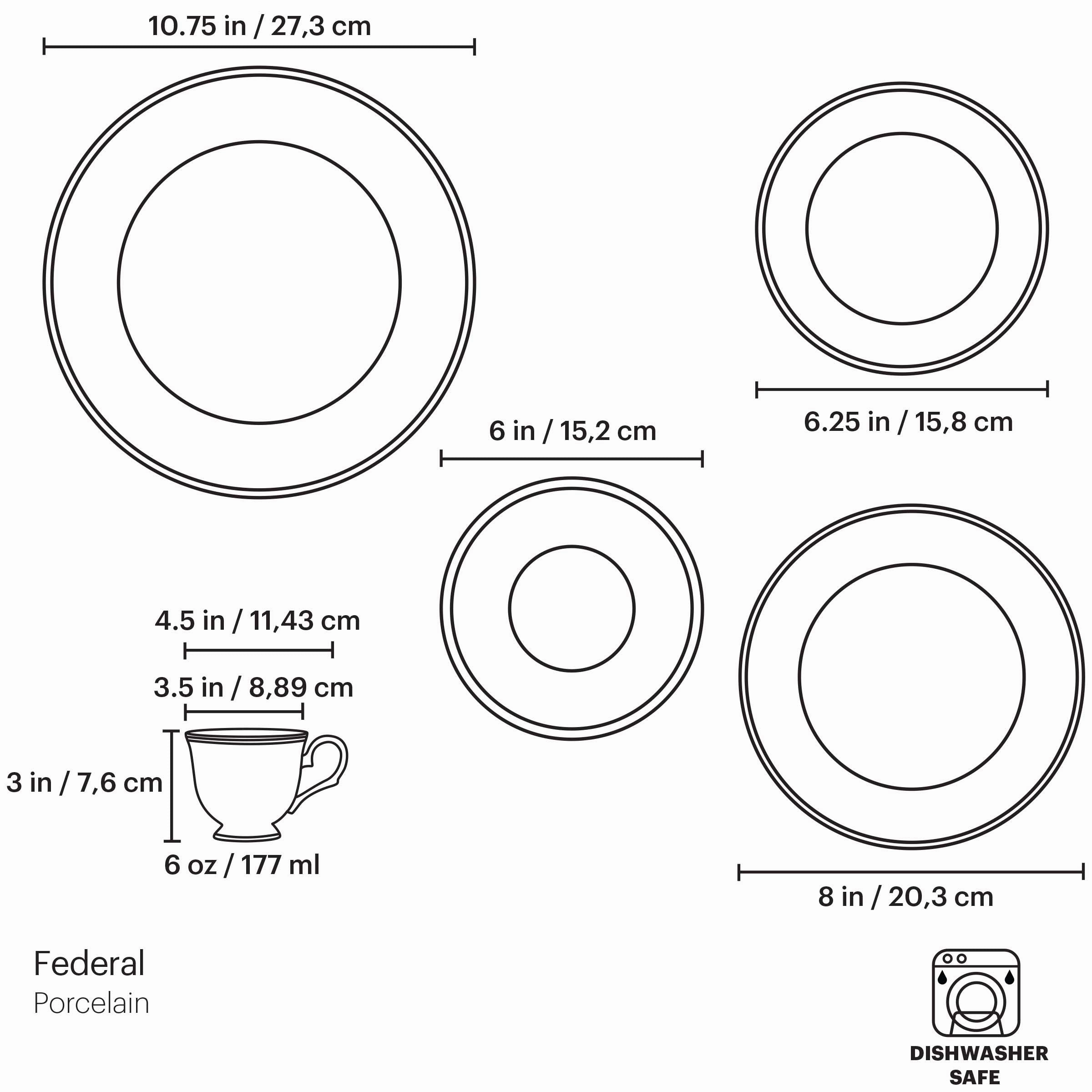 Federal Platinum 5-Piece Place Setting