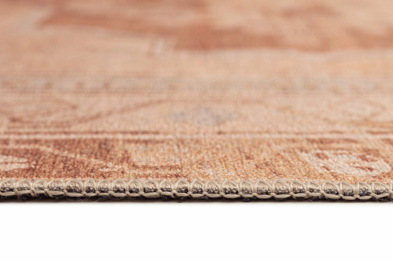 Feliza Cream and Rust Medallion Washable Rug
