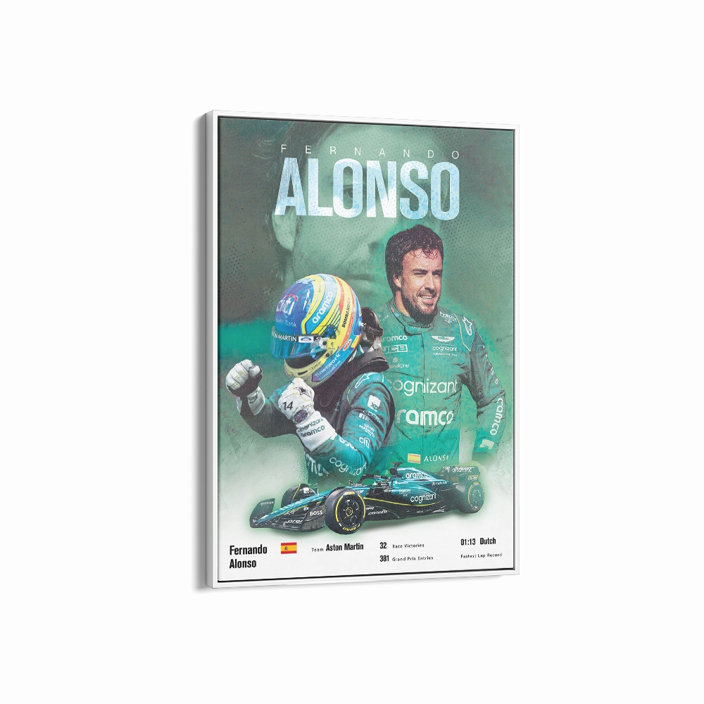 Fernando Alonso Vintage F1 Print