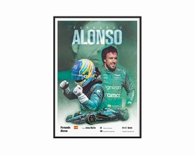Fernando Alonso Vintage F1 Printnordic style wall decor