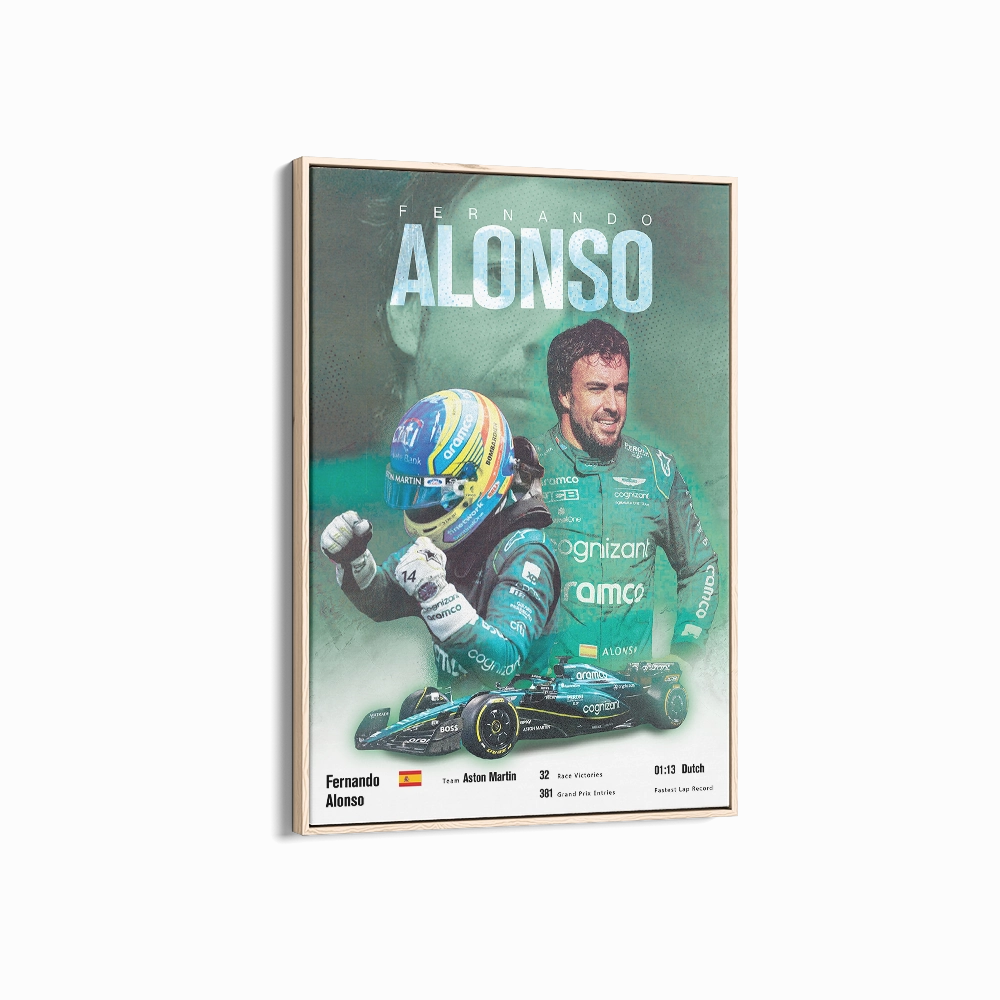 Fernando Alonso Vintage F1 Print