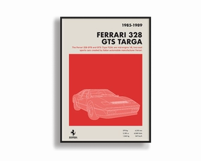 Ferrari 328 GTS Targanordic style wall decor