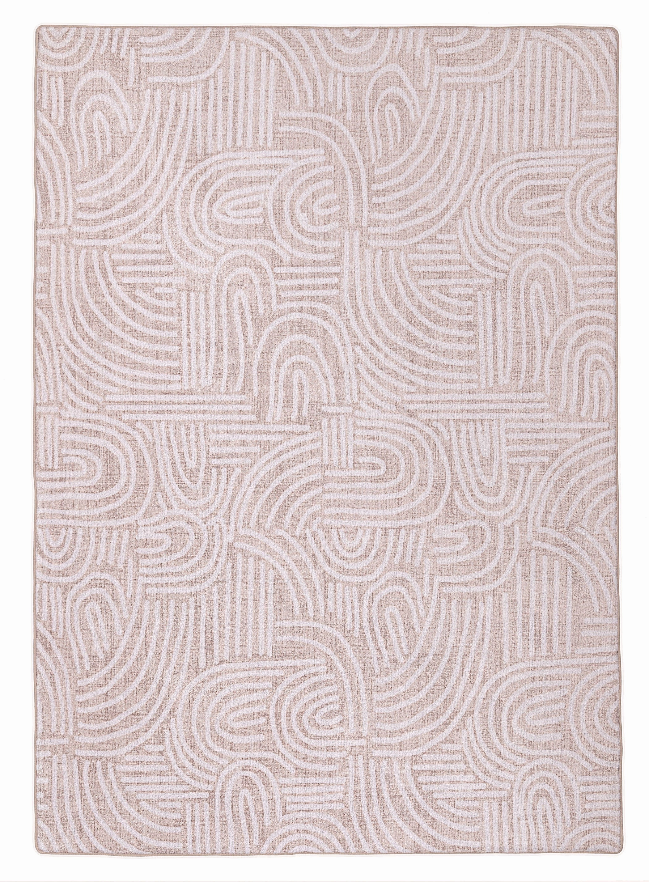 Fifi Cream Plush Rollie Pollie Playmatmodern color block patchwork rug