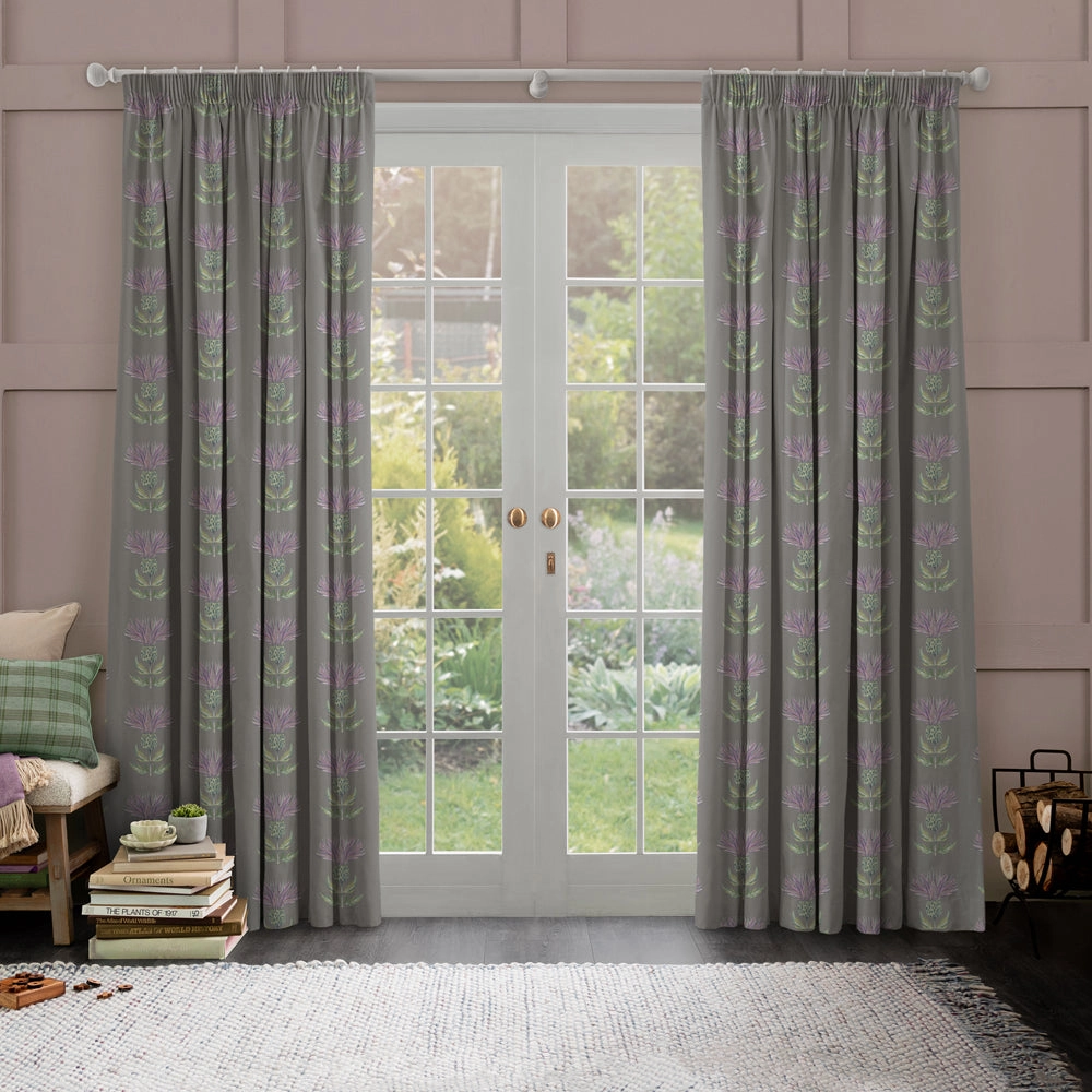 Firth Printed Made to Measure Curtains Granite